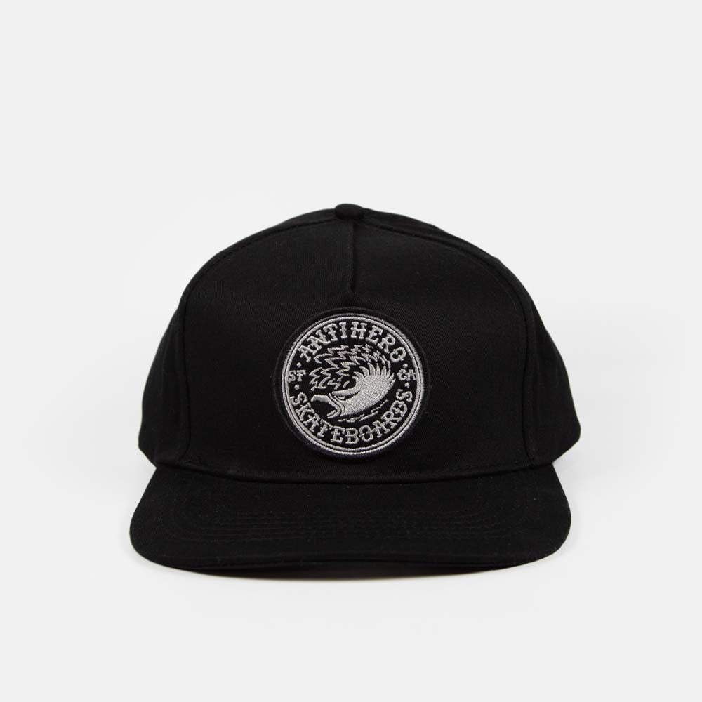 Anti Hero Skateboards - Eagle Round Snapback Cap - Black / Charcoal