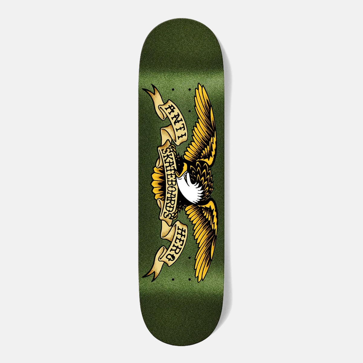 Anti Hero Skateboards - 8.38" Easy Rider Skateboard Deck - Army Green (Glitter)