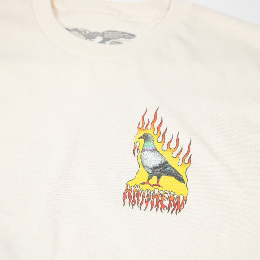 Anti Hero Skateboards - Flame Pigeon T-Shirt - Natural / Multi