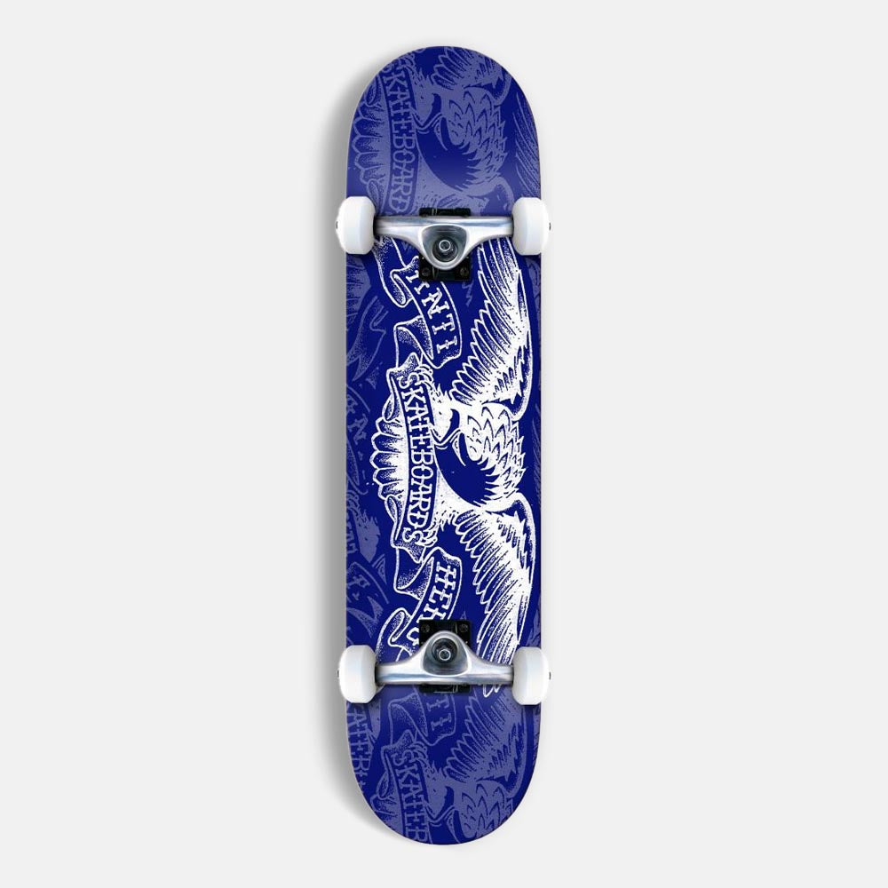 Anti Hero Skateboards - 7.5" Repeater Eagle Complete Skateboard - Blue / White