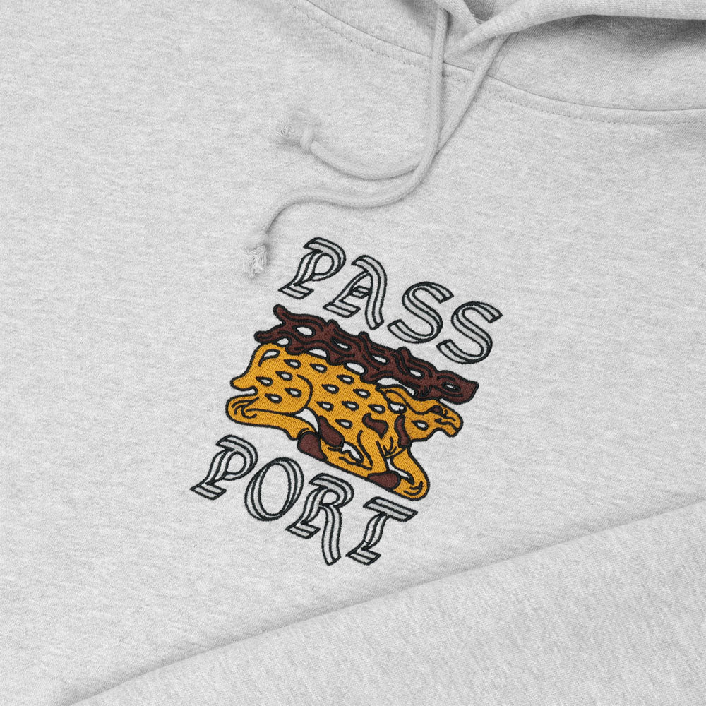 Pass Port Skateboards - Antler Embroidered Hooded Sweatshirt - Ash