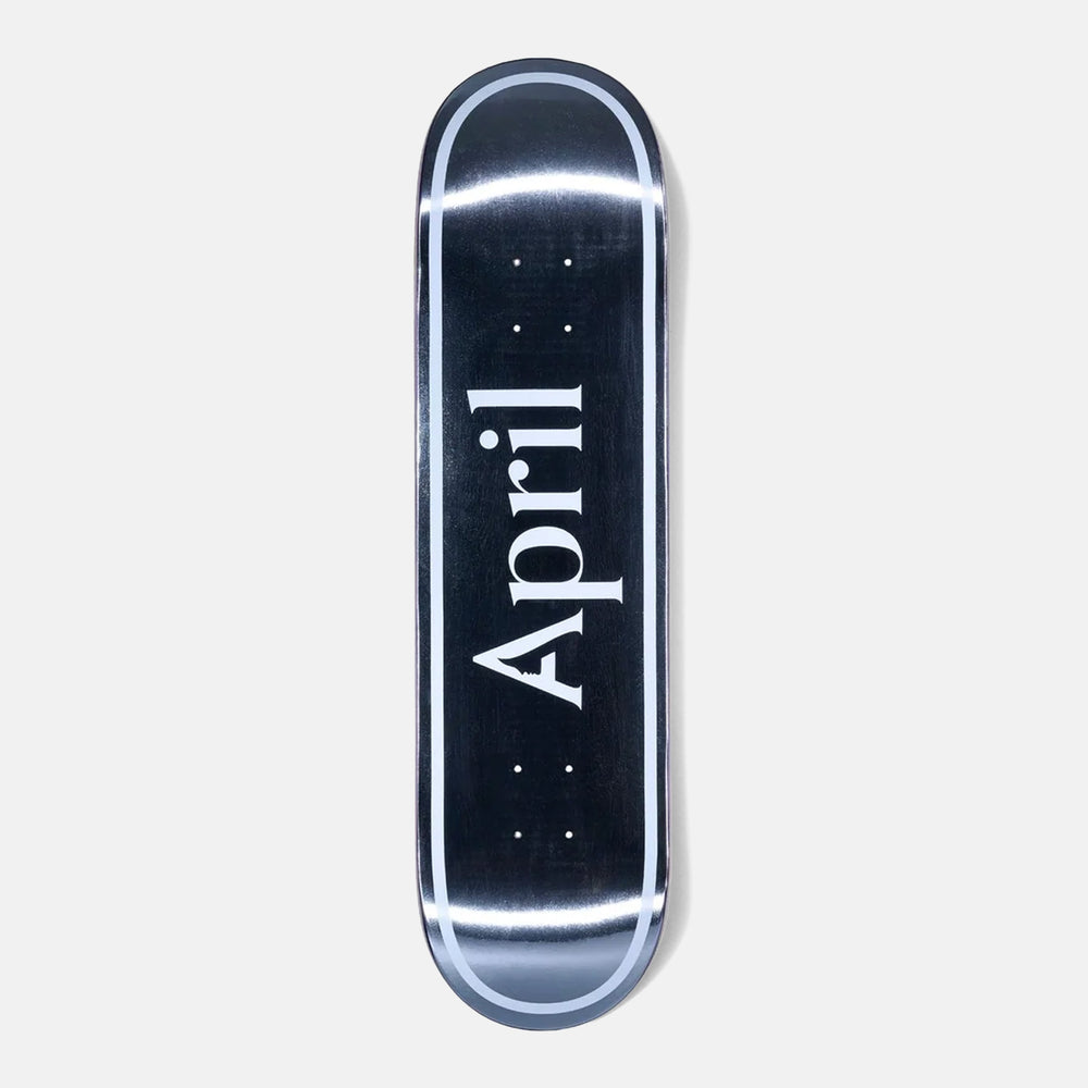 April Skateboards - 8.125" OG Foil Logo Skateboard Deck - Silver
