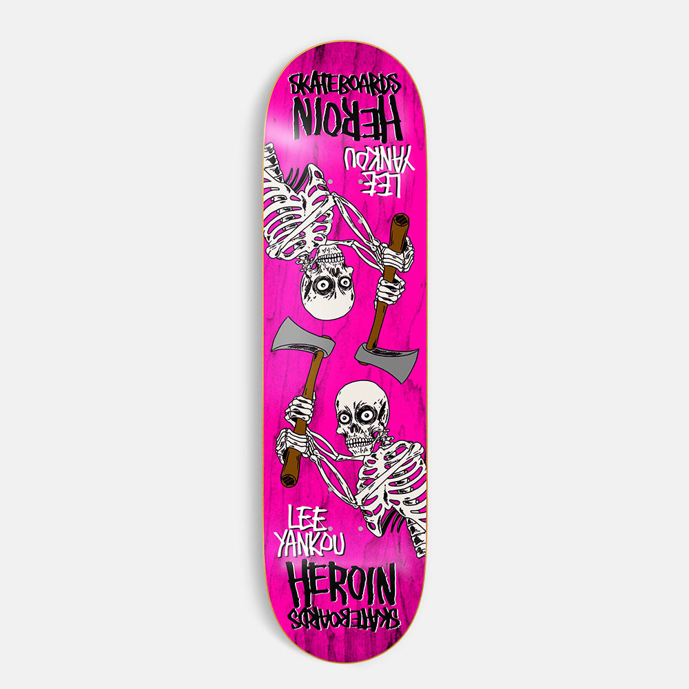 Heroin Skateboards - 8.25" Lee Yankou Axe Skeletons Skateboard Deck