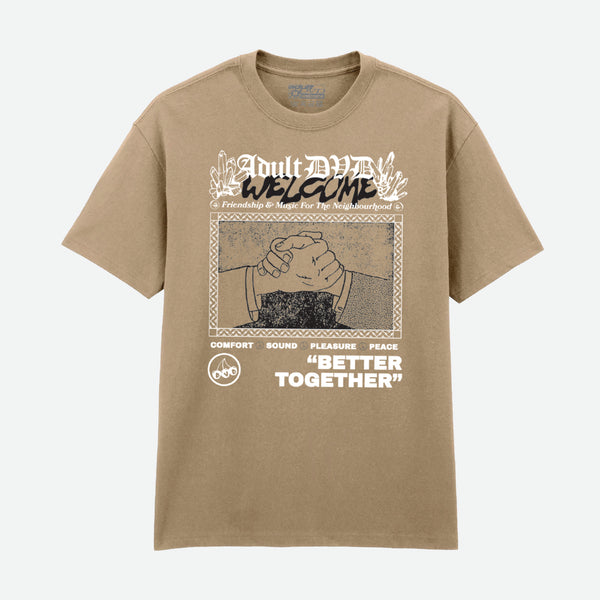 Welcome Skate Store - Adult DVD 'Together' T-Shirt - Tan