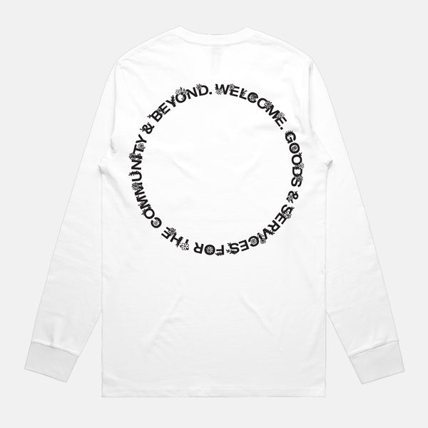 Welcome Skate Store - Services L/S T-Shirt - White / Black