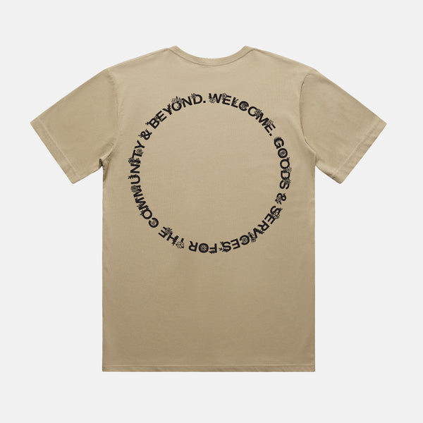 Welcome Skate Store - Services T-Shirt - Tan / Black