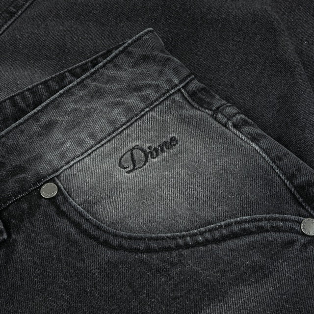 Dime MTL - Classic Baggy Denim Pants - Sandblasted Black