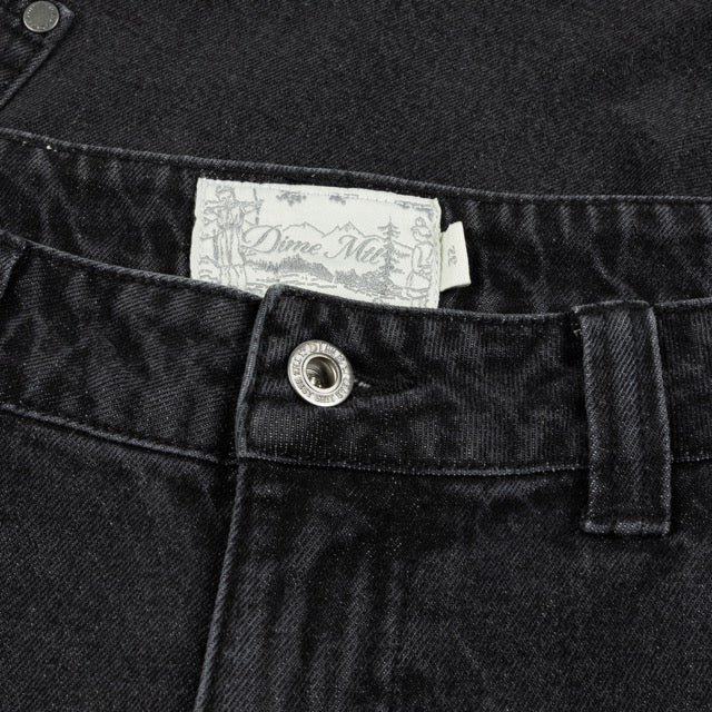 Dime MTL - Classic Baggy Denim Pants - Sandblasted Black