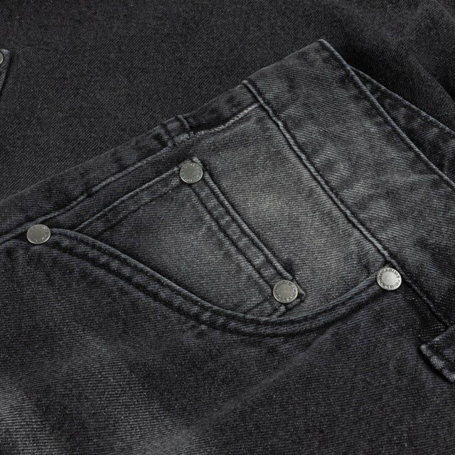 Dime MTL - Classic Baggy Denim Pants - Sandblasted Black