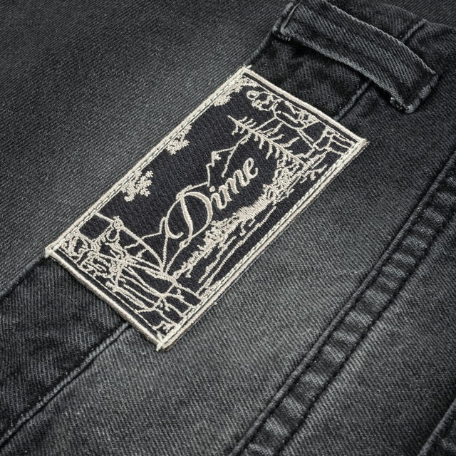 Dime MTL - Classic Baggy Denim Pants - Sandblasted Black