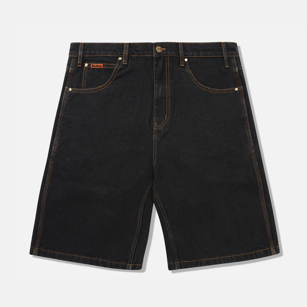 Butter Goods - Baggy Denim Shorts - Washed Black