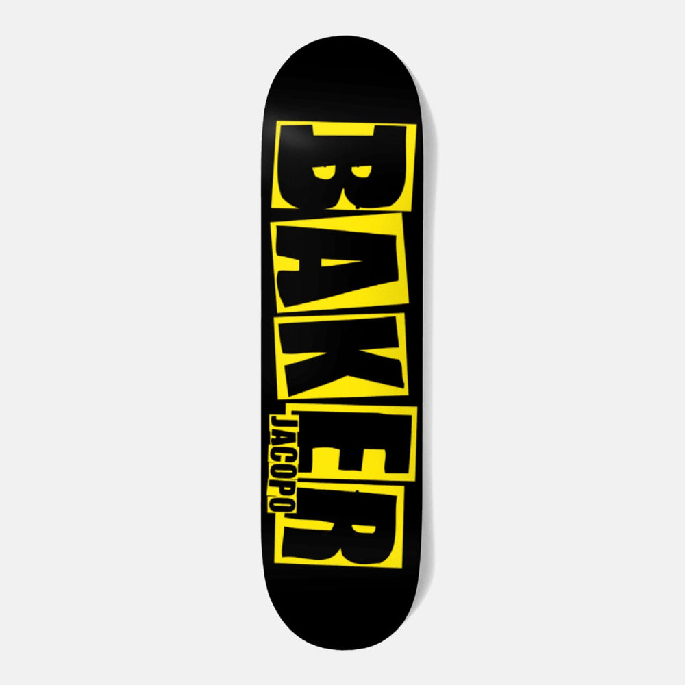 Baker Skateboards - 8.0 Jacopo Carozzi Logo Danger Yellow Skateboard Deck