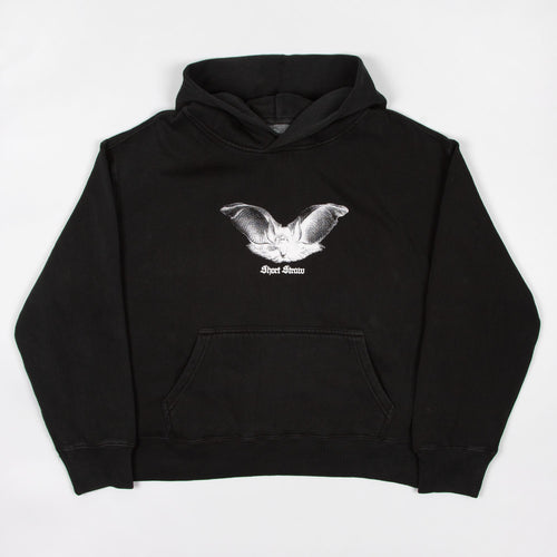 Short Straw - Bat Hooded Sweatshirt - Black / White
