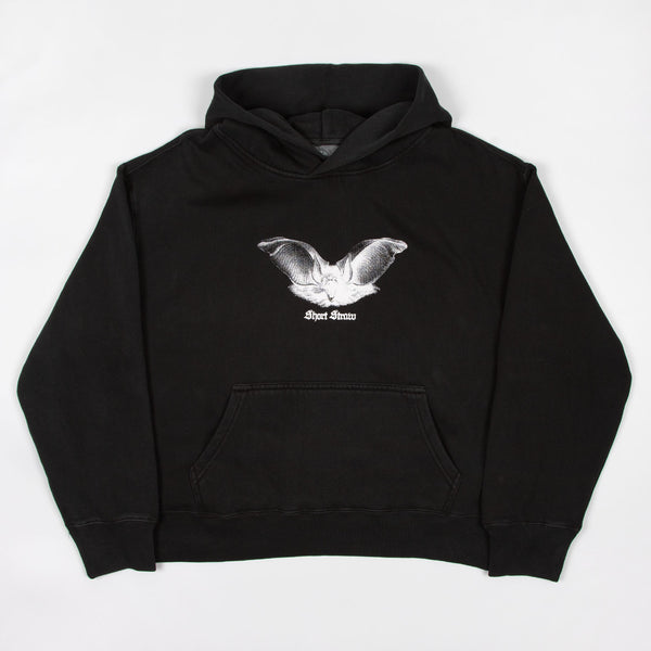 Short Straw - Bat Hooded Sweatshirt - Black / White