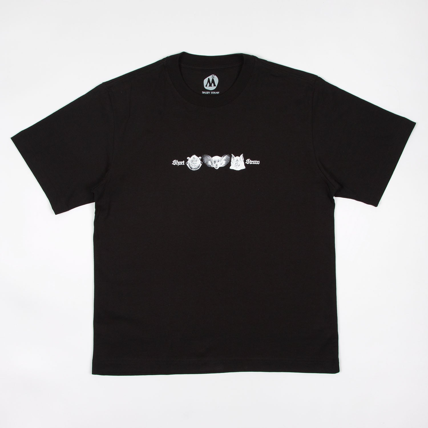 Short Straw - Bat T-Shirt - Black / White