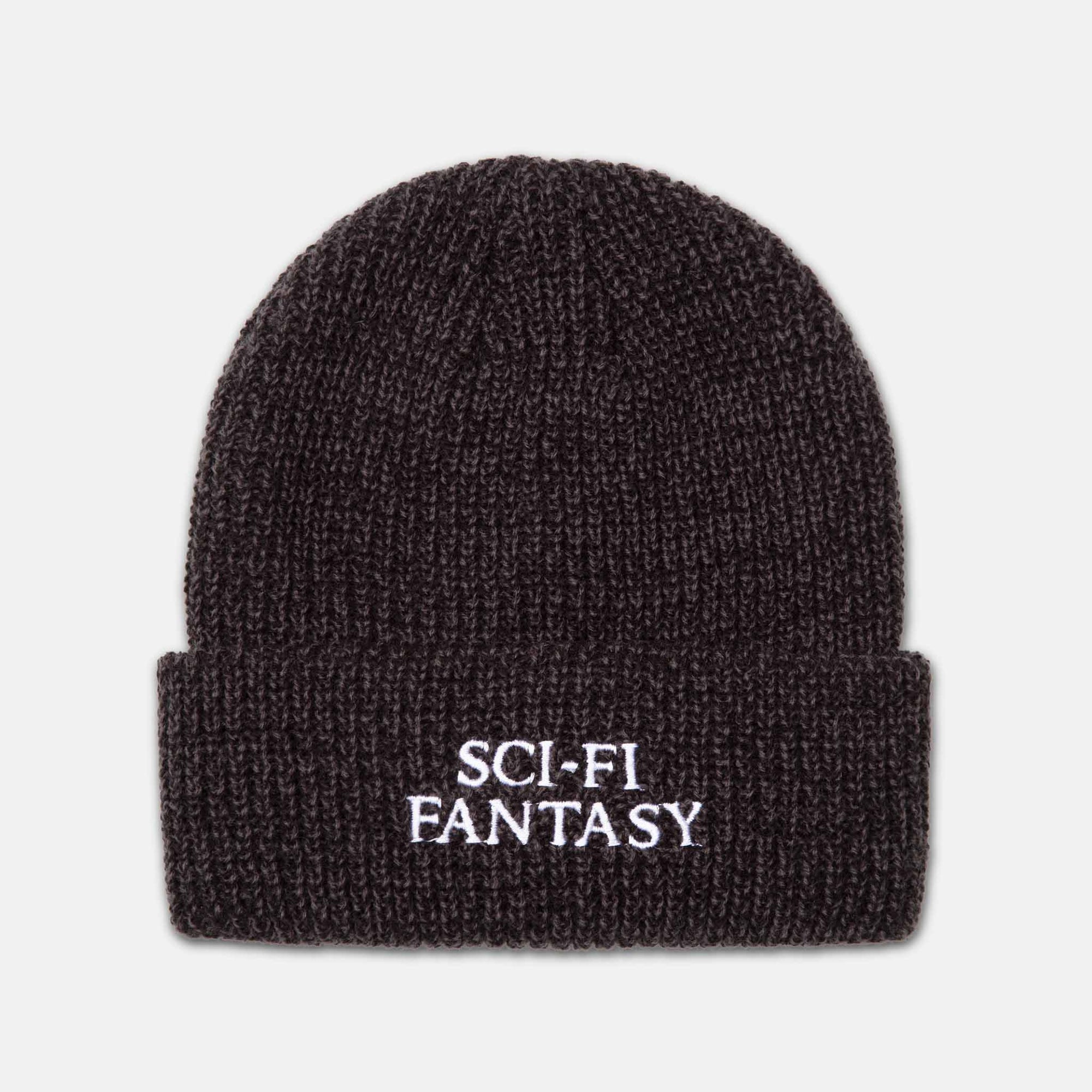 Sci-Fi Fantasy - Mixed Yarn Logo Beanie - Black / Grey