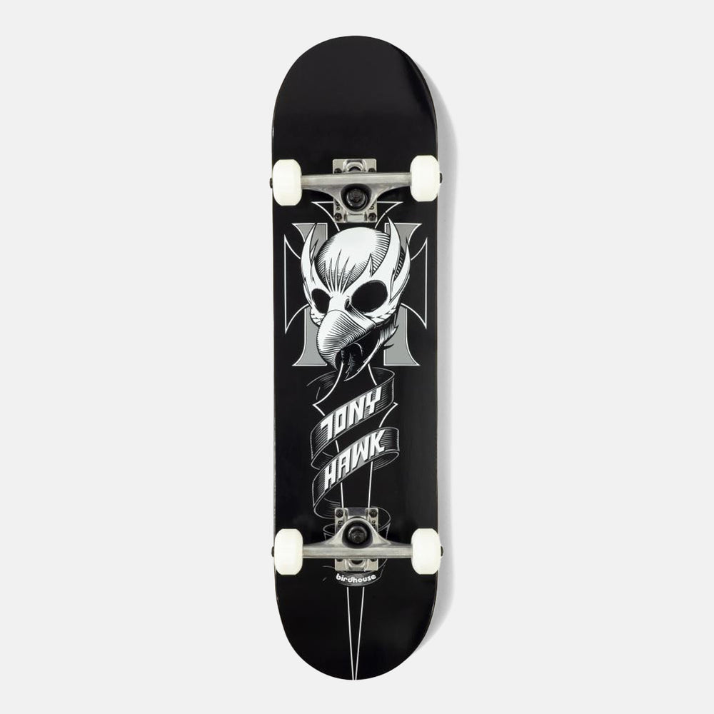 Birdhouse Skateboards - 8.0" Tony Hawk Crest Complete Skateboard - Black