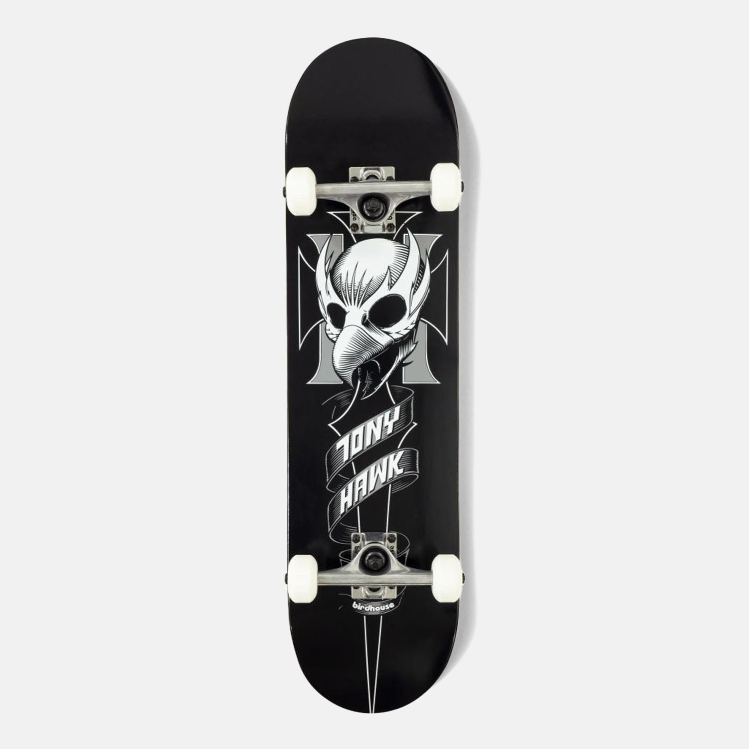 Birdhouse Skateboards - 8.0" Tony Hawk Crest Complete Skateboard - Black