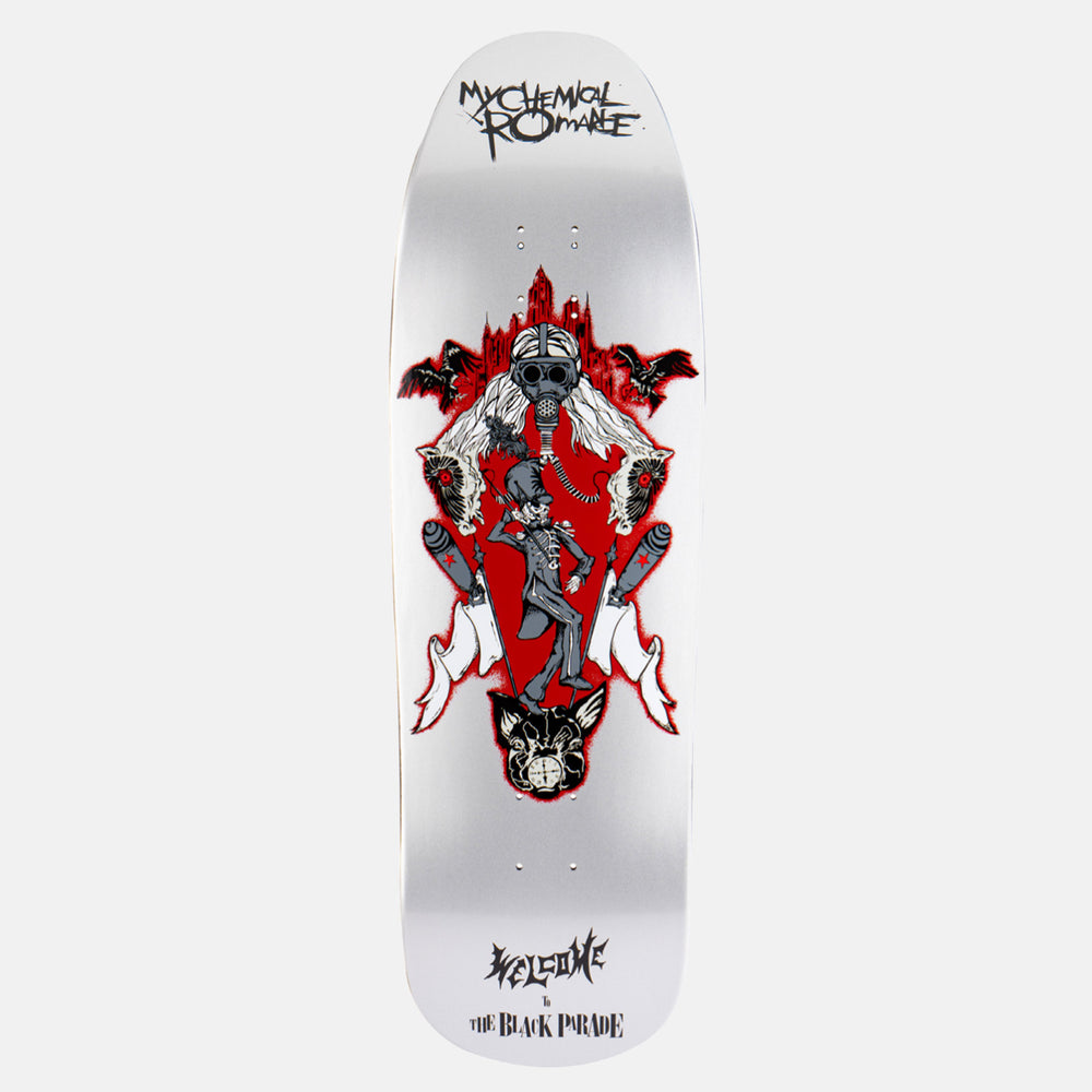 Welcome Skateboards - 9.6" My Chemical Romance Black Parade Skateboard Deck - Silver