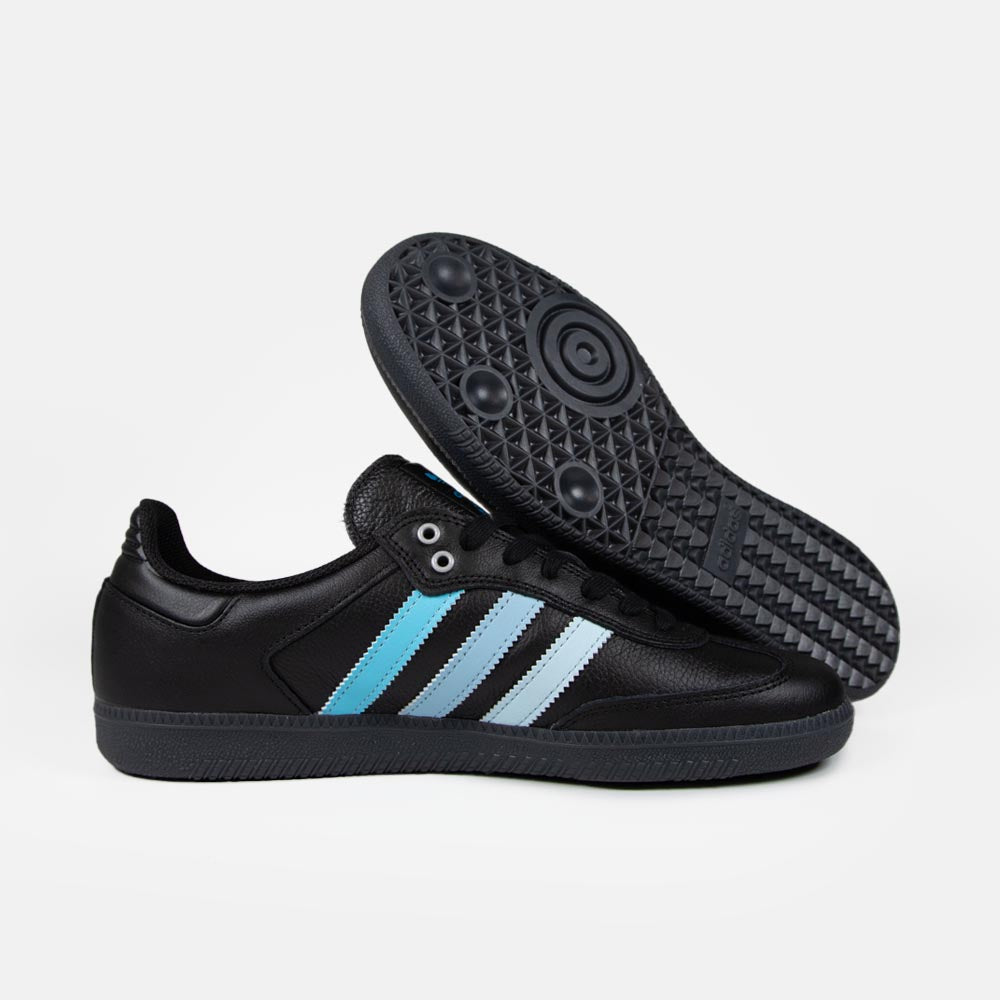 Adidas Skateboarding - Black Sheep Samba Shoes - Core Black / Blue Gradient