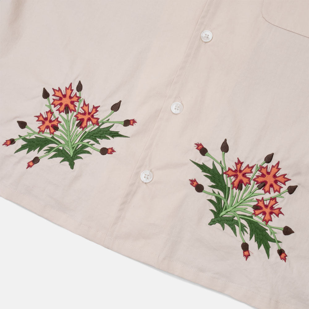 Pass Port Skateboards - Bloom Embroidered Short Sleeve Shirt - Cream