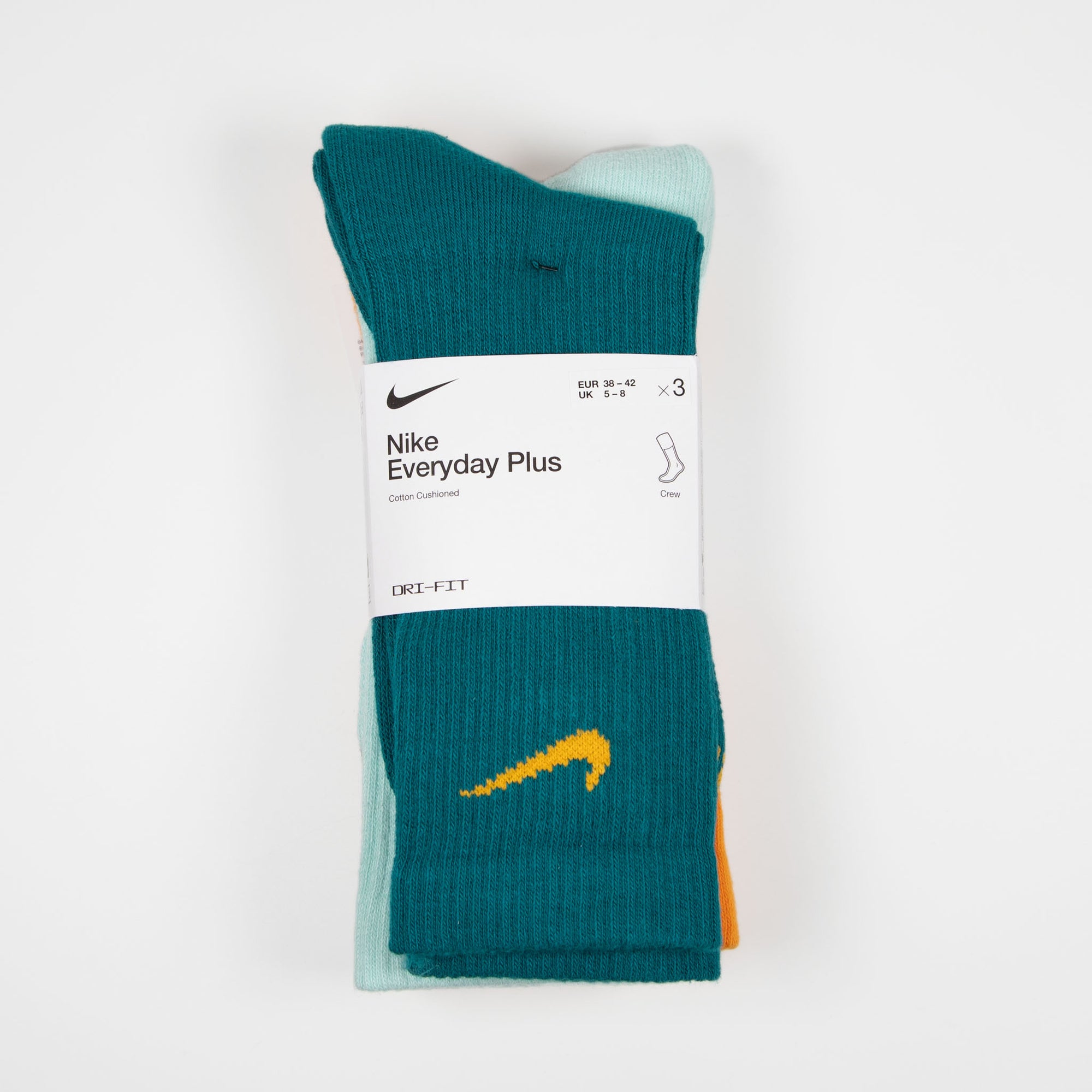 Nike SB - Everyday Plus Cushioned Socks (3 Pack) - Gold / Seafoam