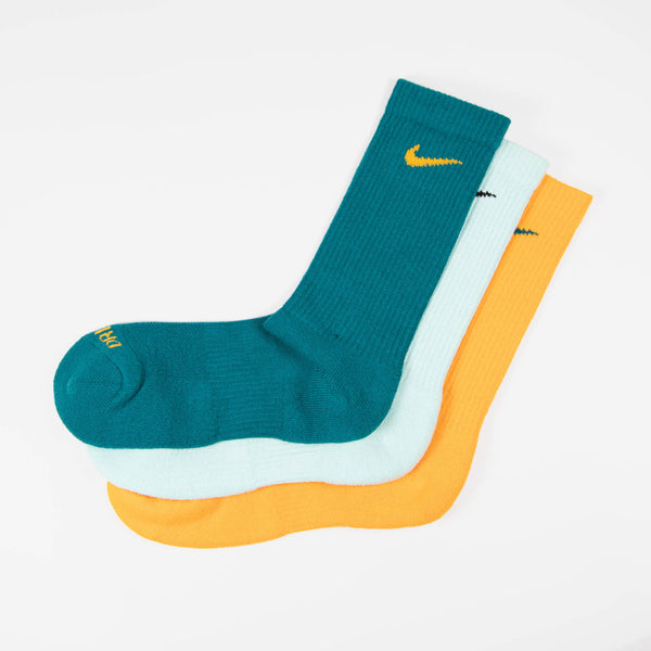 Nike SB - Everyday Plus Cushioned Socks (3 Pack) - Gold / Seafoam / Teal