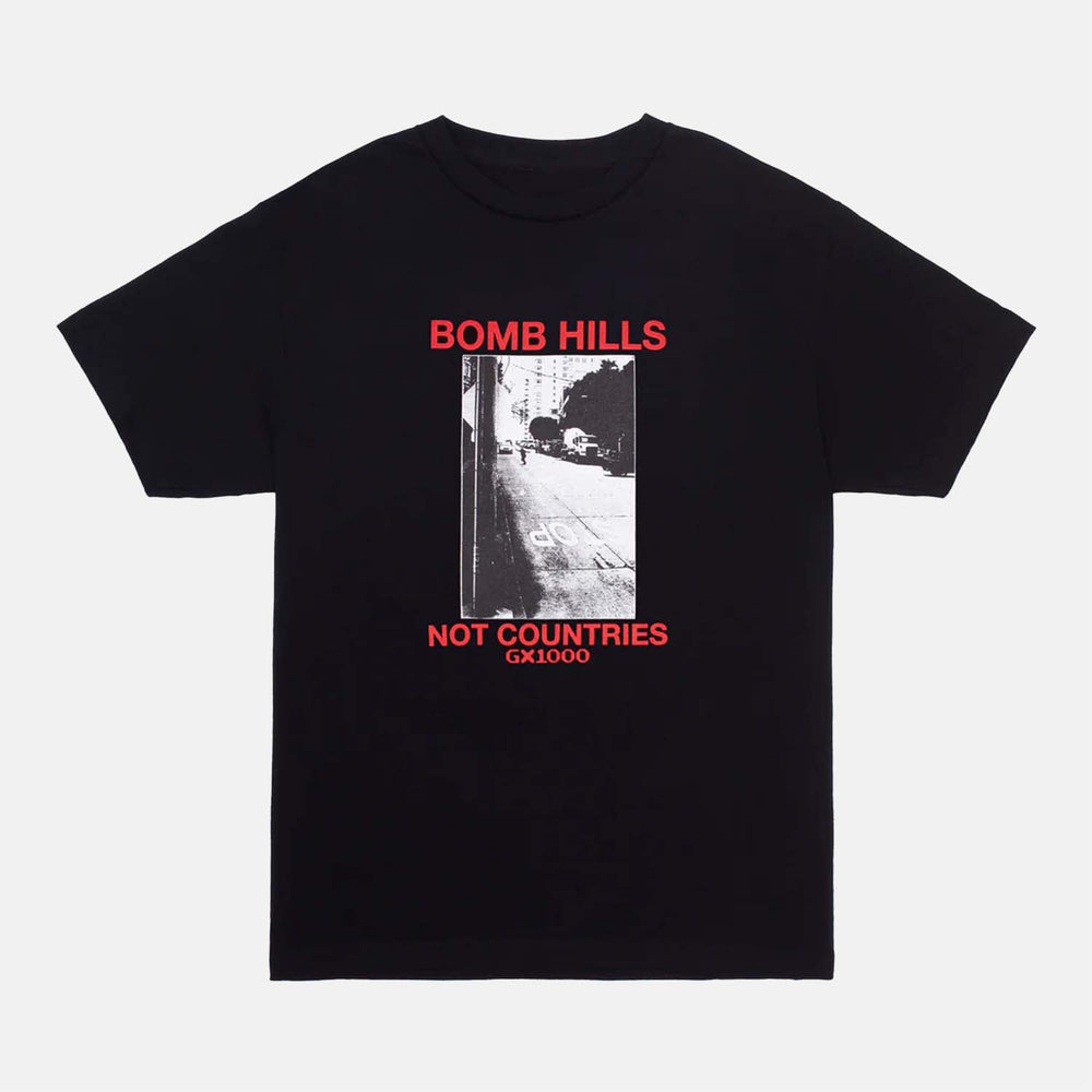 GX1000 - Bomb Hills Not Countries T-Shirt - Black / Red