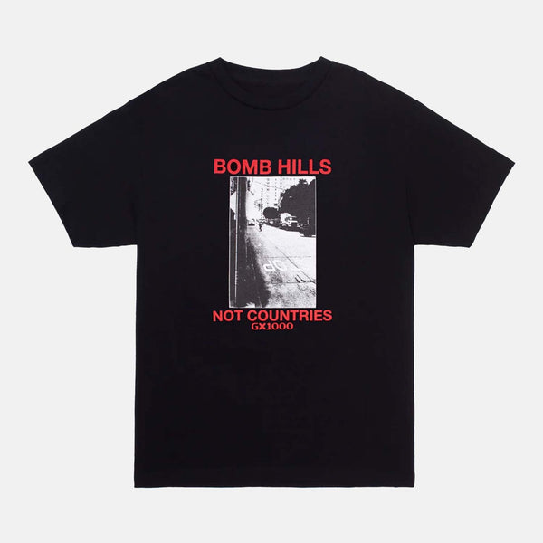 GX1000 - Bomb Hills Not Countries T-Shirt - Black / Red