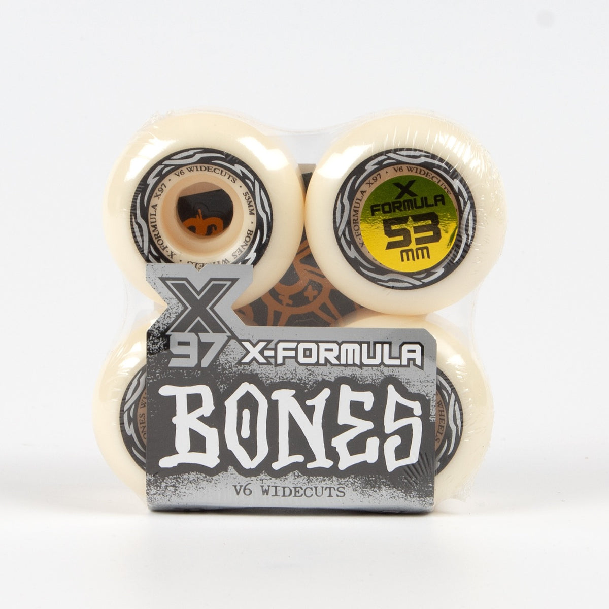 Bones - 53mm X-Formula V6 Wide-Cut 97A Skateboard Wheels