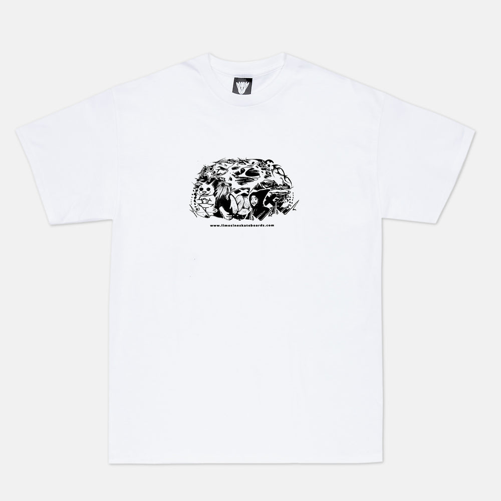 Limosine Skateboards - Brain Collage T-Shirt - White