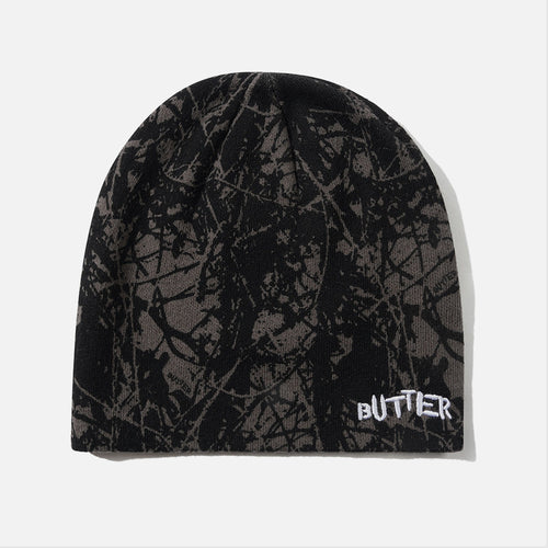 Butter Goods - Woods Camo Skully Beanie - Black