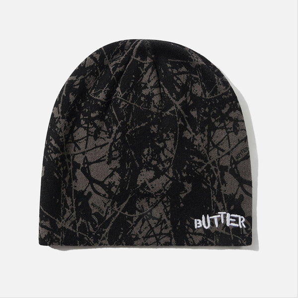 Butter Goods - Woods Camo Skully Beanie - Black