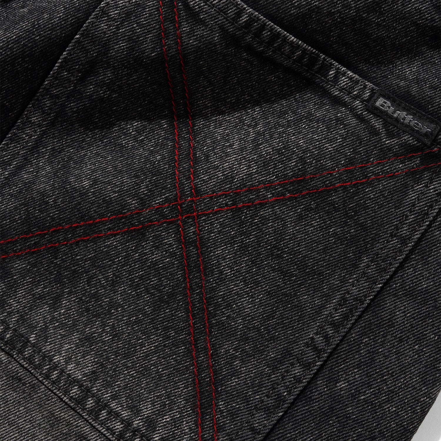 Butter Goods - Distressed Big Denim Shorts - Gun Metal