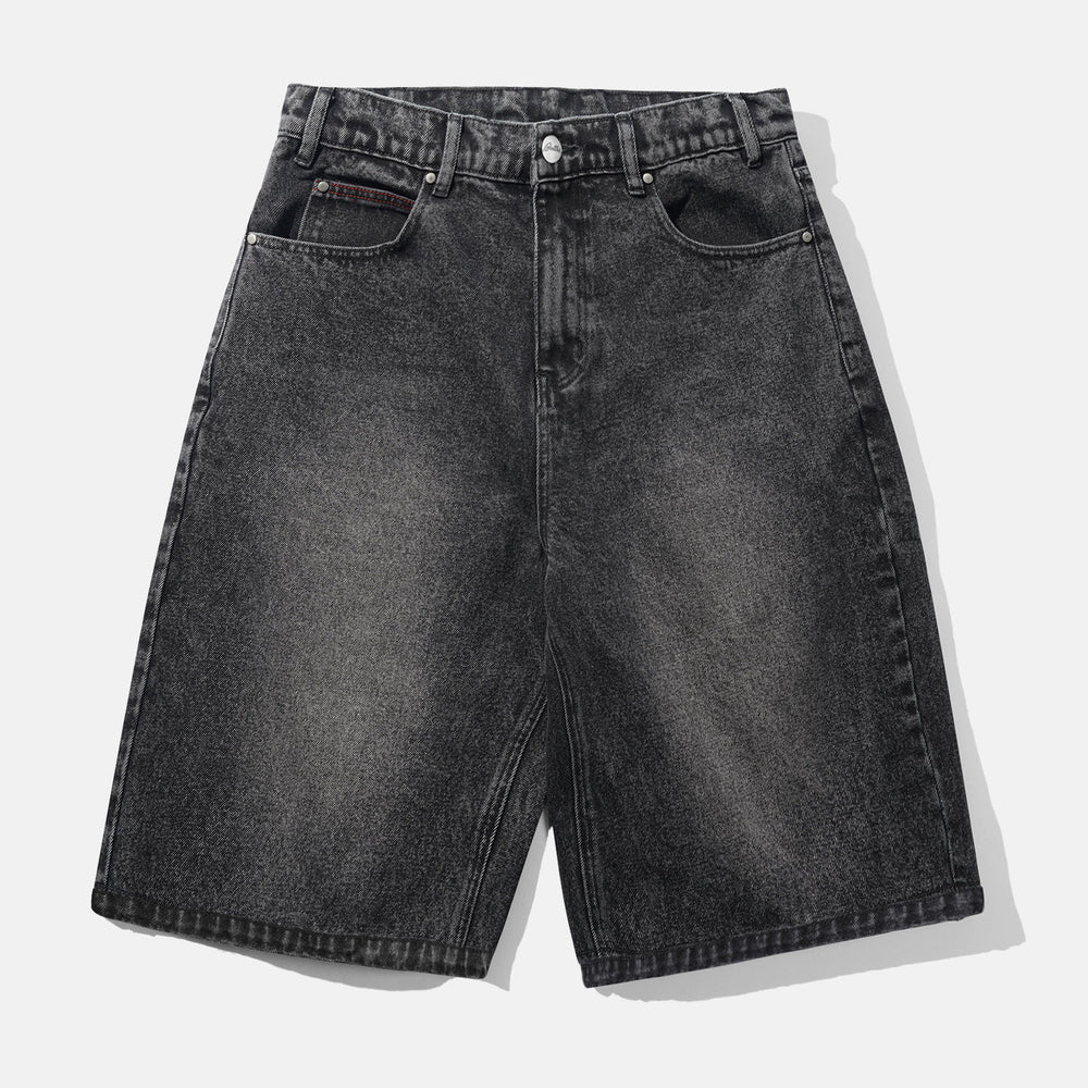 Butter Goods - Distressed Big Denim Shorts - Gun Metal