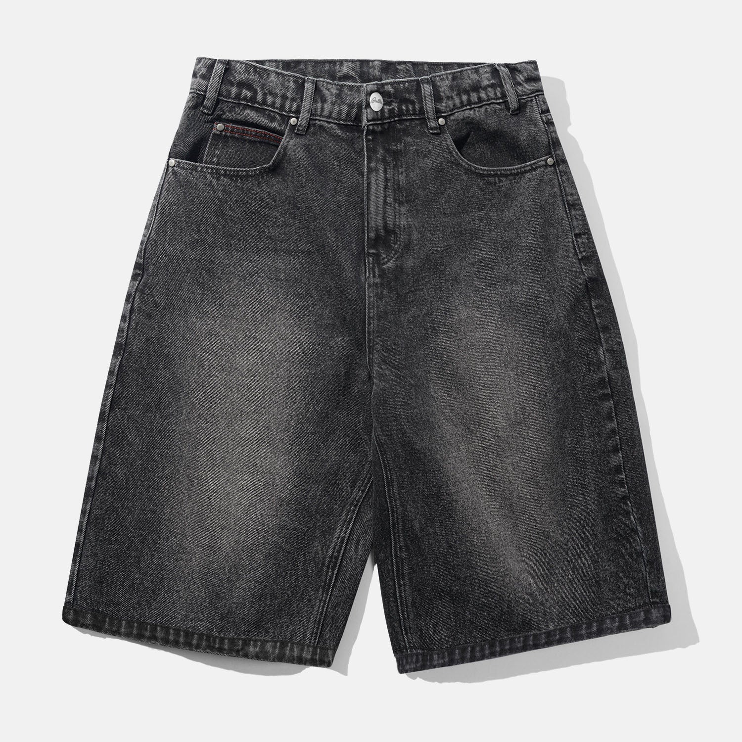 Butter Goods - Distressed Big Denim Shorts - Gun Metal