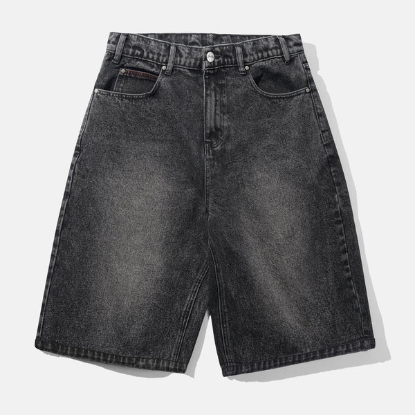 Butter Goods - Distressed Big Denim Shorts - Gun Metal