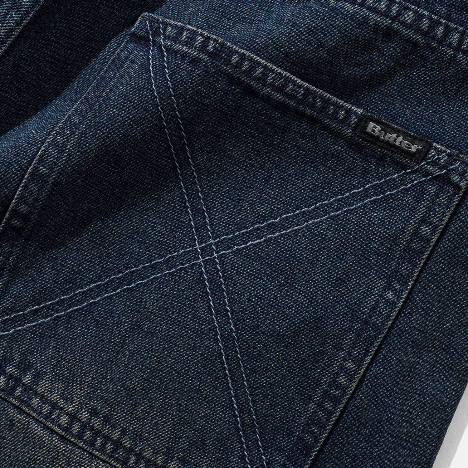 Butter Goods - Distressed Big Denim Shorts - Washed Dark Blue