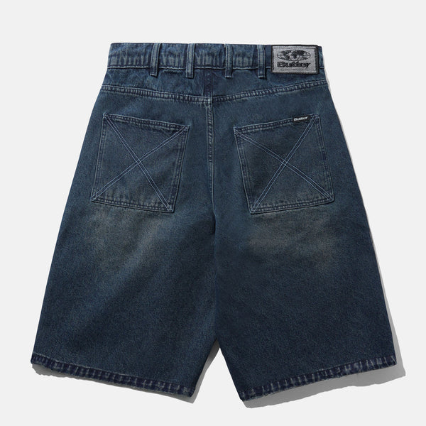 Butter Goods - Distressed Big Denim Shorts - Washed Dark Blue