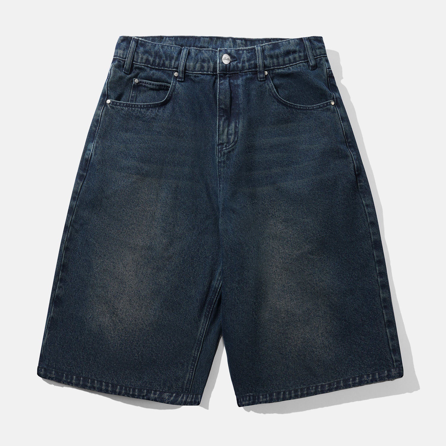 Butter Goods - Distressed Big Denim Shorts - Washed Dark Blue