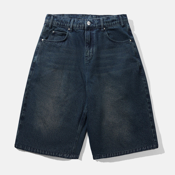 Butter Goods - Distressed Big Denim Shorts - Washed Dark Blue