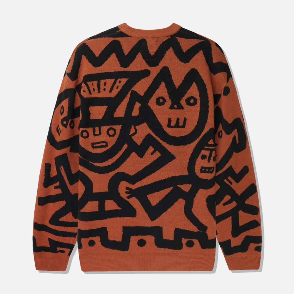 Butter Goods - Blue Note Afro Cuban Knitted Sweater - Rust