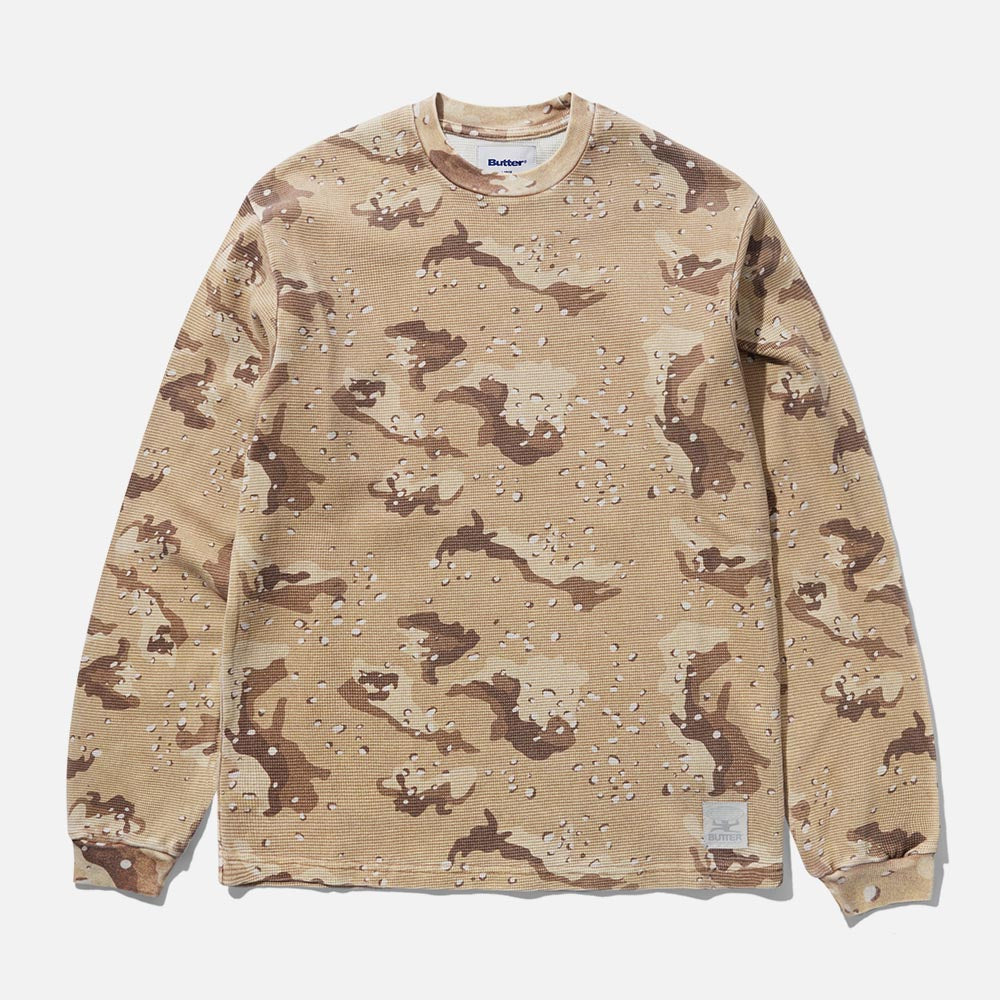 Butter Goods -  Waffle Longsleeve T-Shirt - Desert Camo