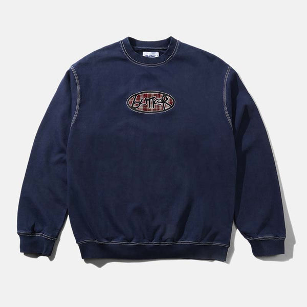 Butter Goods - Crust Crewneck Sweatshirt - Washed Navy