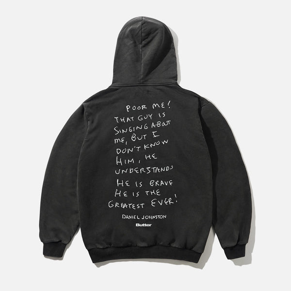 Butter Goods - Daniel Johnston Enemy Pullover Hooded Sweatshirt - Washed Black