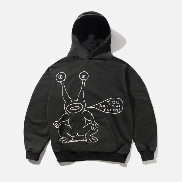 Butter Goods - Daniel Johnston Enemy Pullover Hooded Sweatshirt - Washed Black