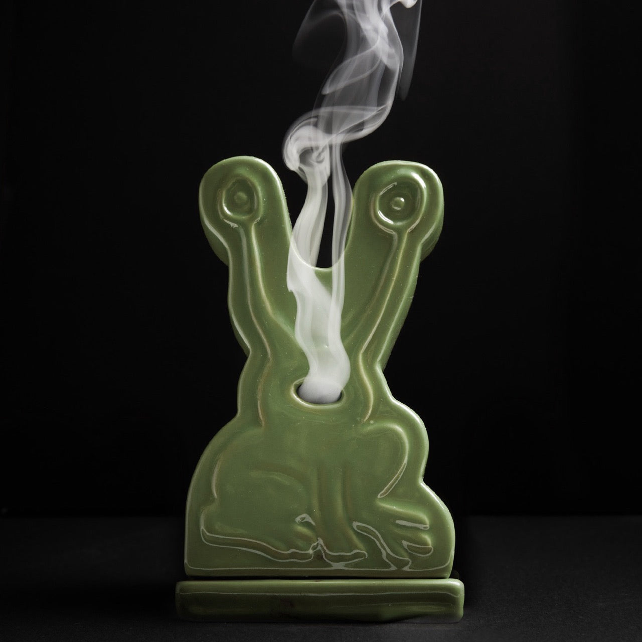 Butter Goods - Daniel Johnston Frog Ceramic Incense Holder - Light Green