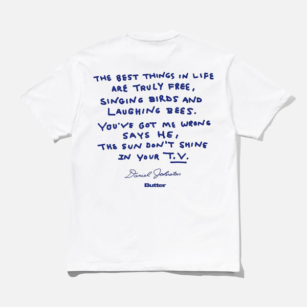 Butter Goods - Daniel Johnston Don't Be Scared T-Shirt - White / Blue
