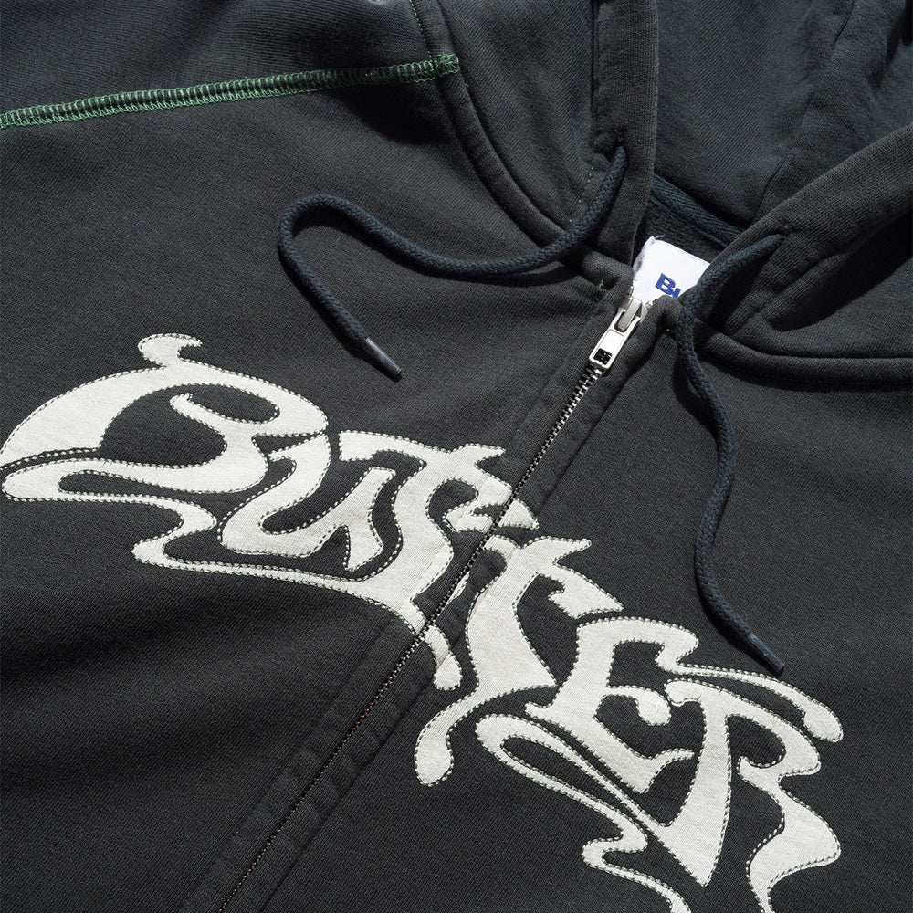 Butter Goods - Drummer Zip Hooded Sweatshirt - Washed Black