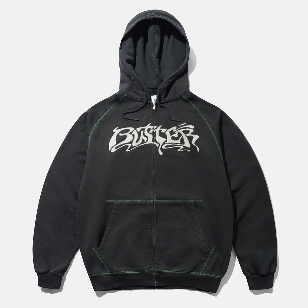 Butter Goods - Drummer Zip Hooded Sweatshirt - Washed Black